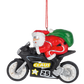 Santa On Motorcycle Ornament