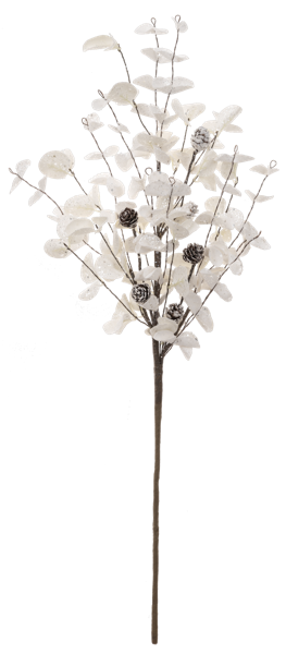White Glitter Eucalyptus Pick