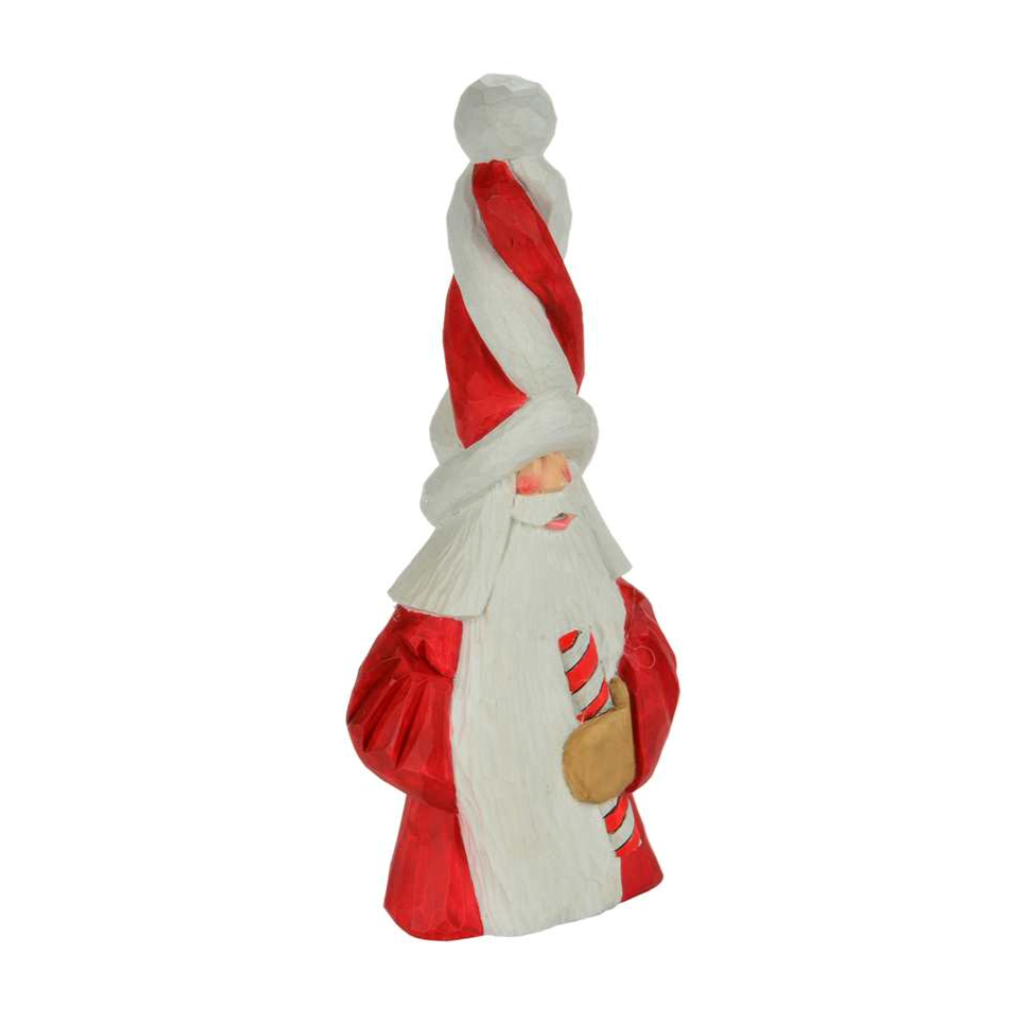 Canadian Candy Cane Carved Santa