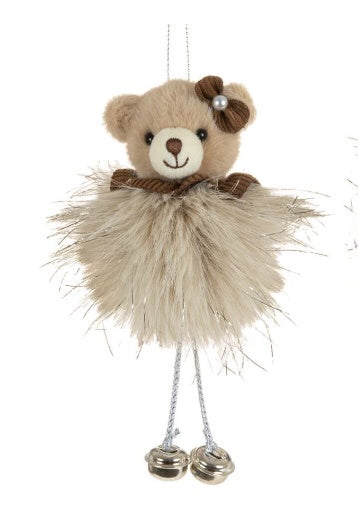 Fuzzy Dancing Bear Ornament
