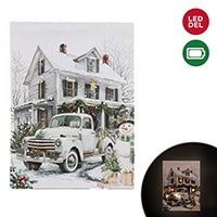 Wintery White Holiday Home Lit Picture