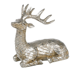 Silver Laying Wood-grain Deer