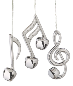 Silver Music Note Ornament