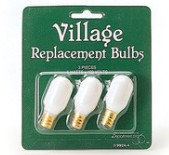 Village Replacement Light Bulbs set of 3, 5 watts