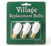 Village Replacement Bulbs set of 3, 5 watts