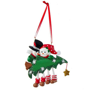 Snow Tree Family of 2 Personalizable Ornament