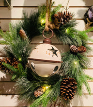 Load image into Gallery viewer, Lit Snowy Needle Wreath
