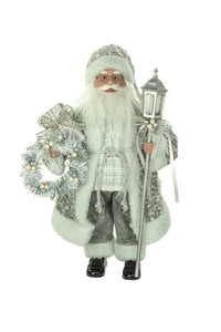 Silver Grey Santa with Lantern