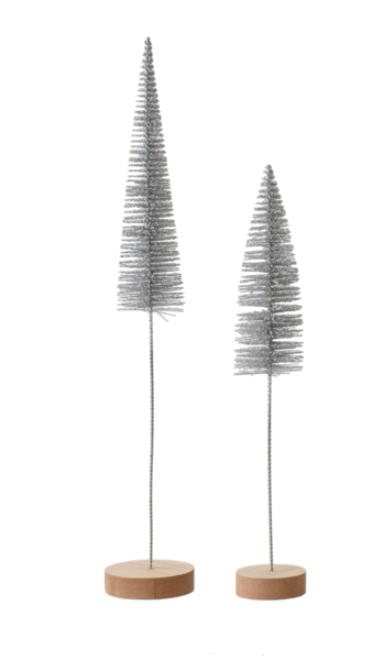 Skinny Silver Bottle Brush Tree