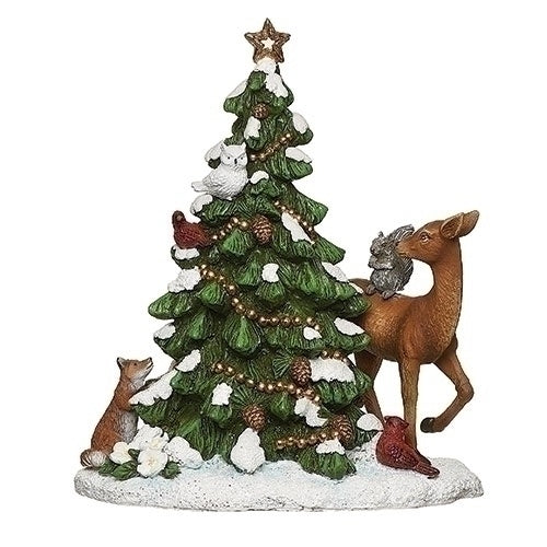 Woodland Animals By The Christmas Tree