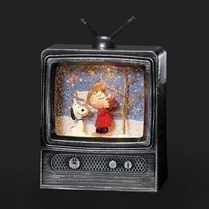Snoopy & Charlie Brown TV Snowglobe (Musical)