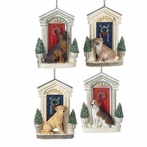 Dog On Doorstep Ornament