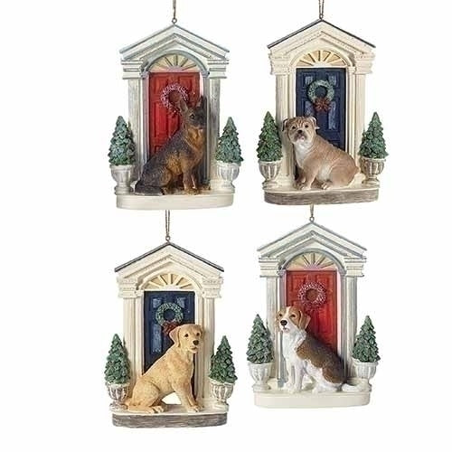 Dog On Doorstep Ornament