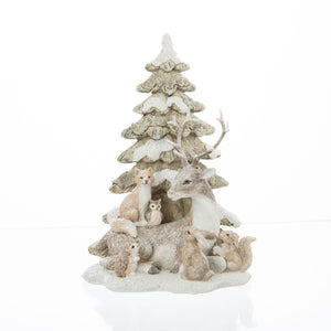 First Frost Tree w Deer & Woodland Animals