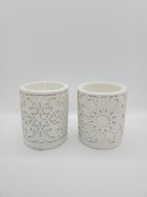 Load image into Gallery viewer, White Ceramic Votive with Candle
