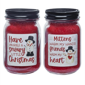 Snowman Holly Berry Scented Candle
