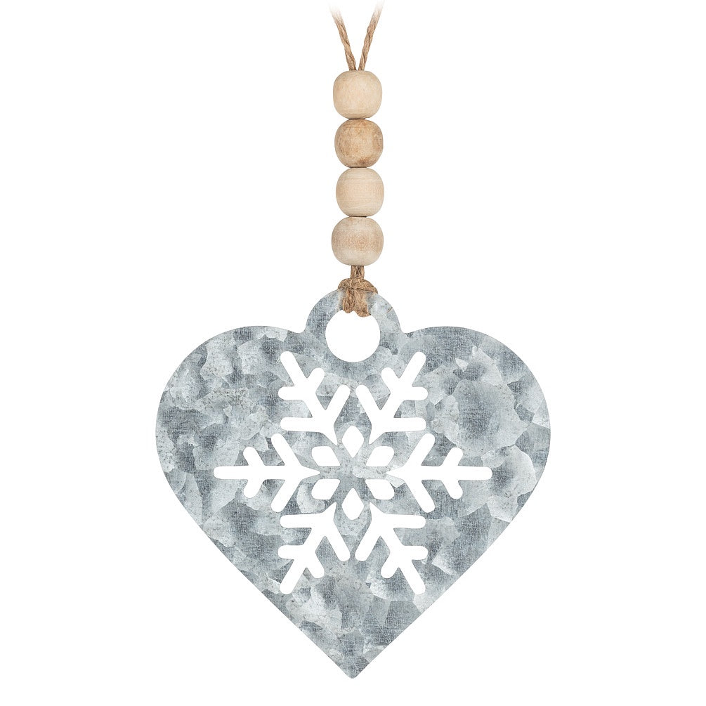 Galvanized Metal Heart Ornament