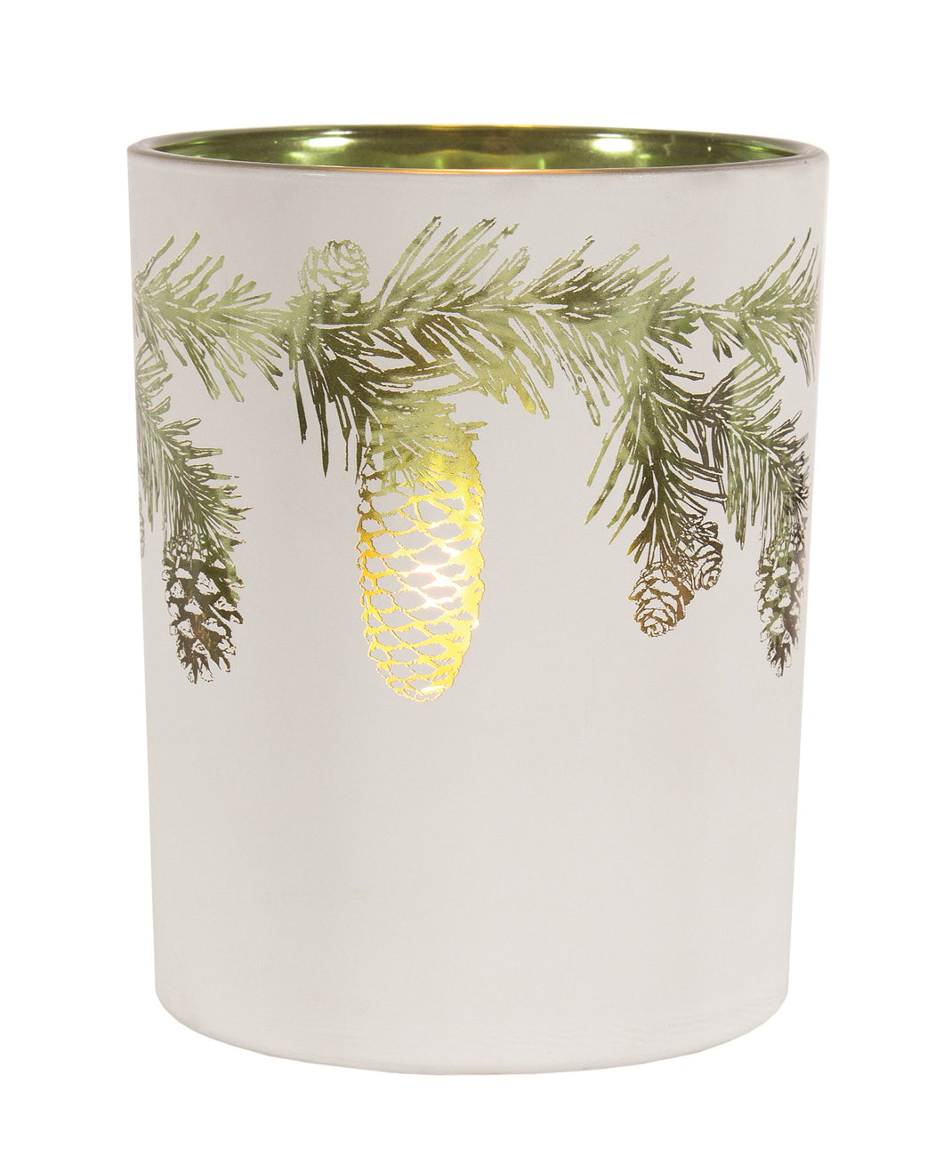 Frosted Forest Glass Candle Holder