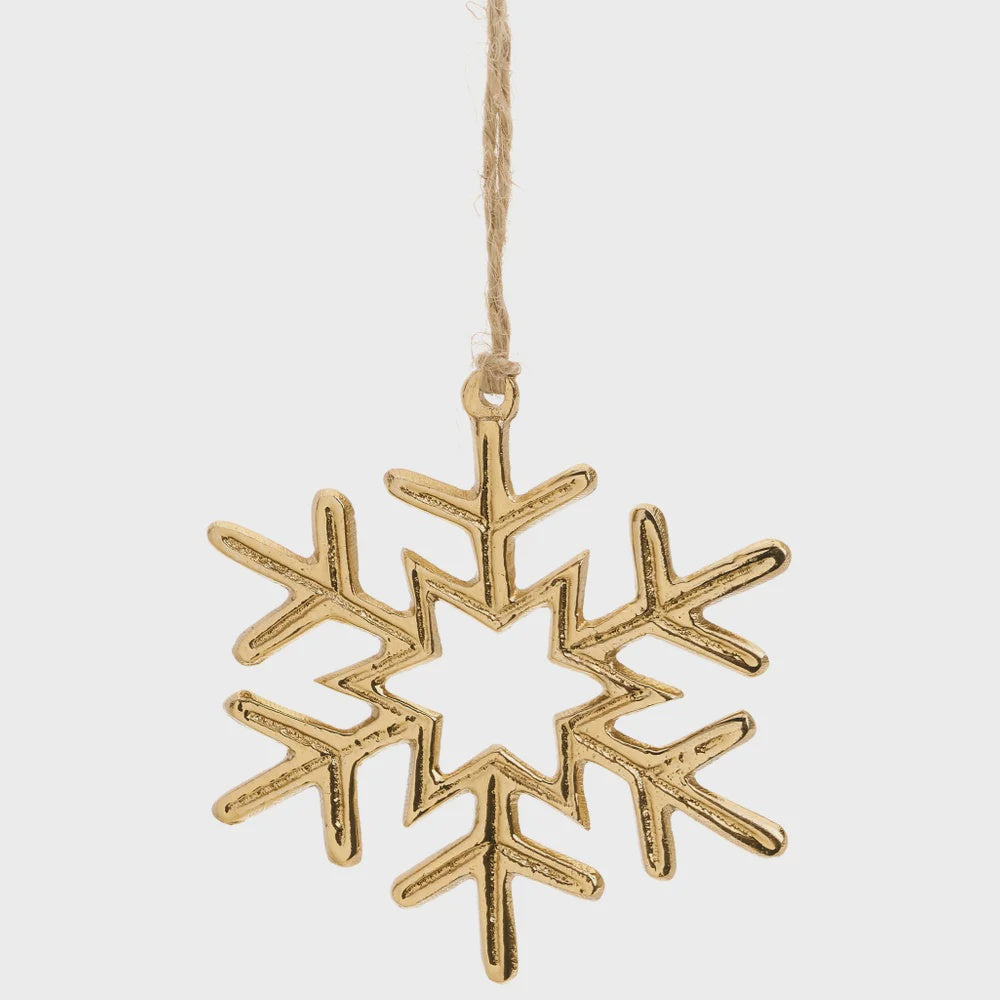 Shiny Gold Metal Snowflake Ornament