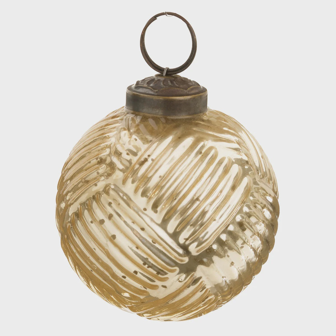 Textured Gold Mercury Glass Ball Ornament