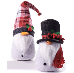 Red Plaid Gnome w Carrot Nose