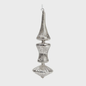 Silver Mercury Glass Finial Ornament