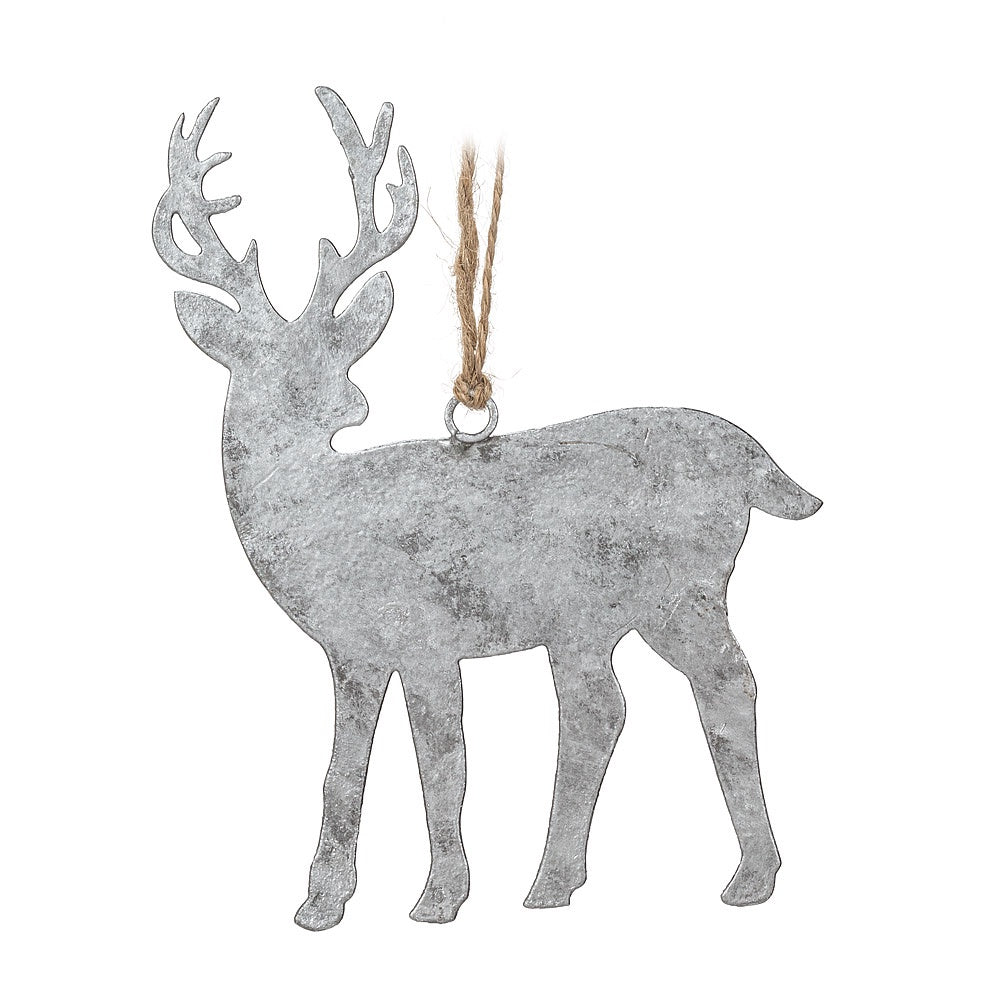 Galvanized Metal Deer Ornament