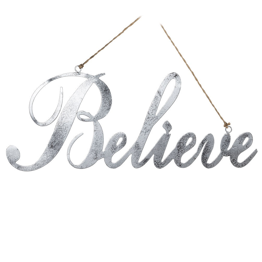 Galvanized Believe Sign
