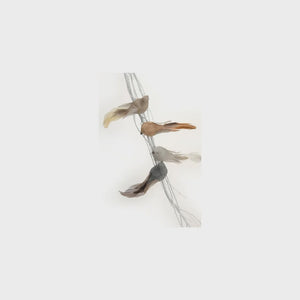 Natural Burlap Long Tail Feather Bird