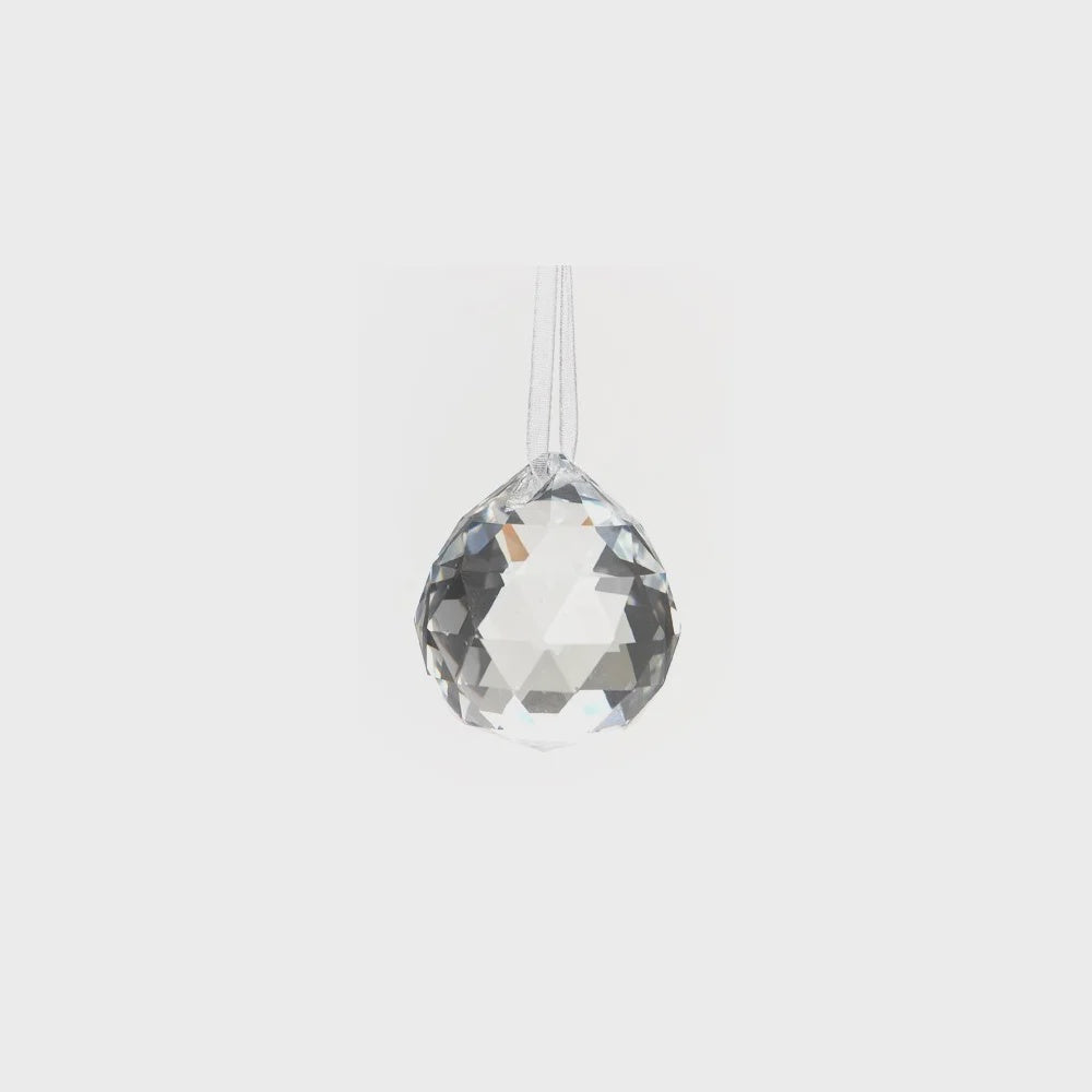 Clear Crystal Ball Ornament