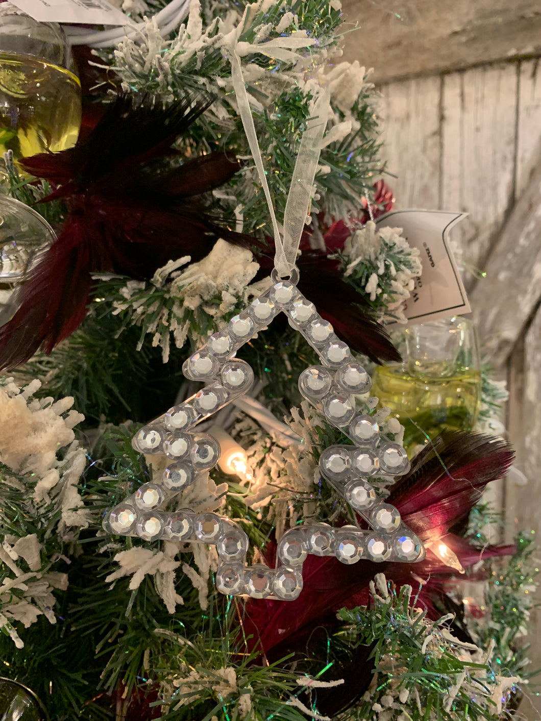 Silver Jeweled Tree Ornament