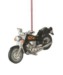 Flamed Motorcycle Ornament