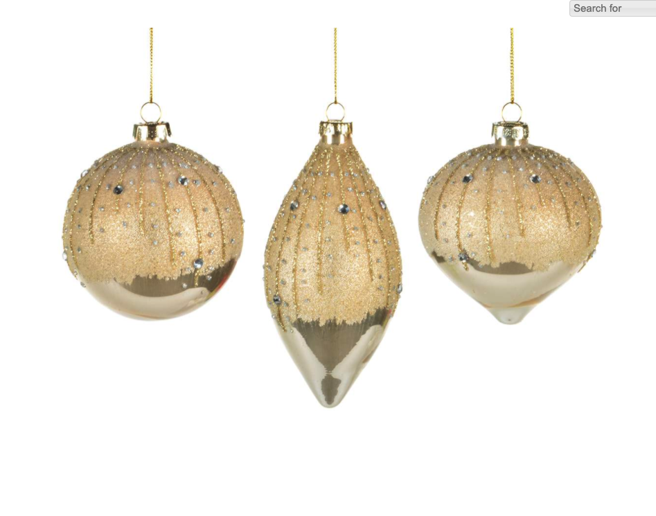 Frosted Champagne Gold Ball Ornament