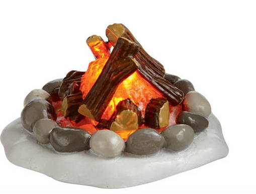 Lit Fire Pit D56 Village Accessory