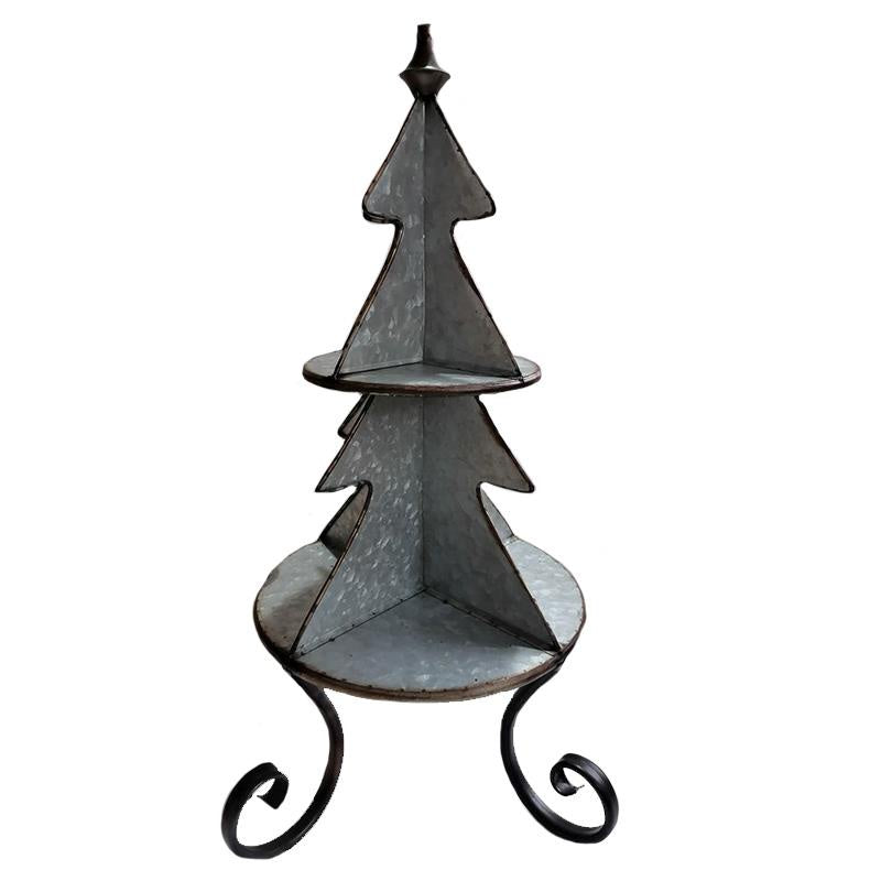 Two-Tier Galvanized Tree Shelf