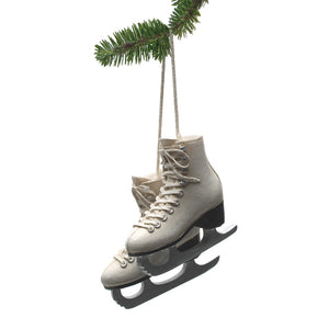 Pair Ivory Figure Skates ornament