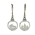 Distressed White Metal Ball Ornament