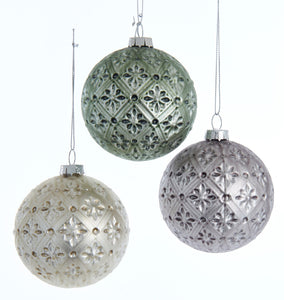 Imprinted Glass Ball Ornament