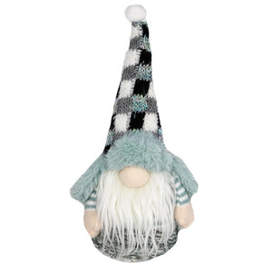 Teal Plaid Plush Gnome