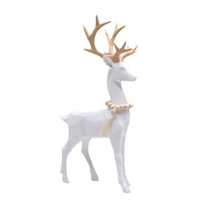 Contemporary White Carved Deer