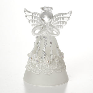 White Glass Fairy Angel Ornament