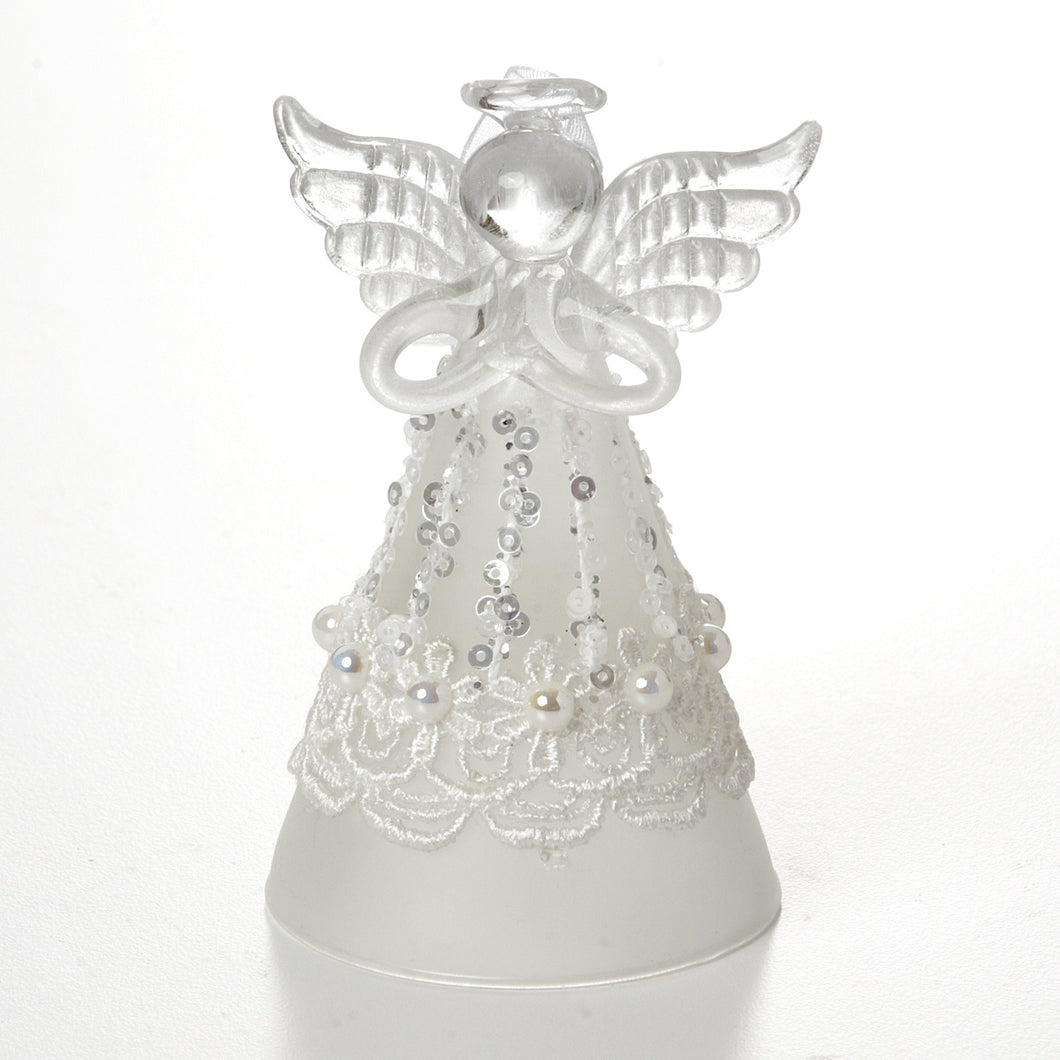 White Glass Fairy Angel Ornament