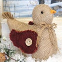 Burlap Chubby Bird
