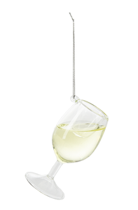 White Wine Glass Ornament