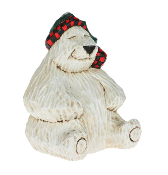Carved Sitting Polar Bear (Canadian Design)