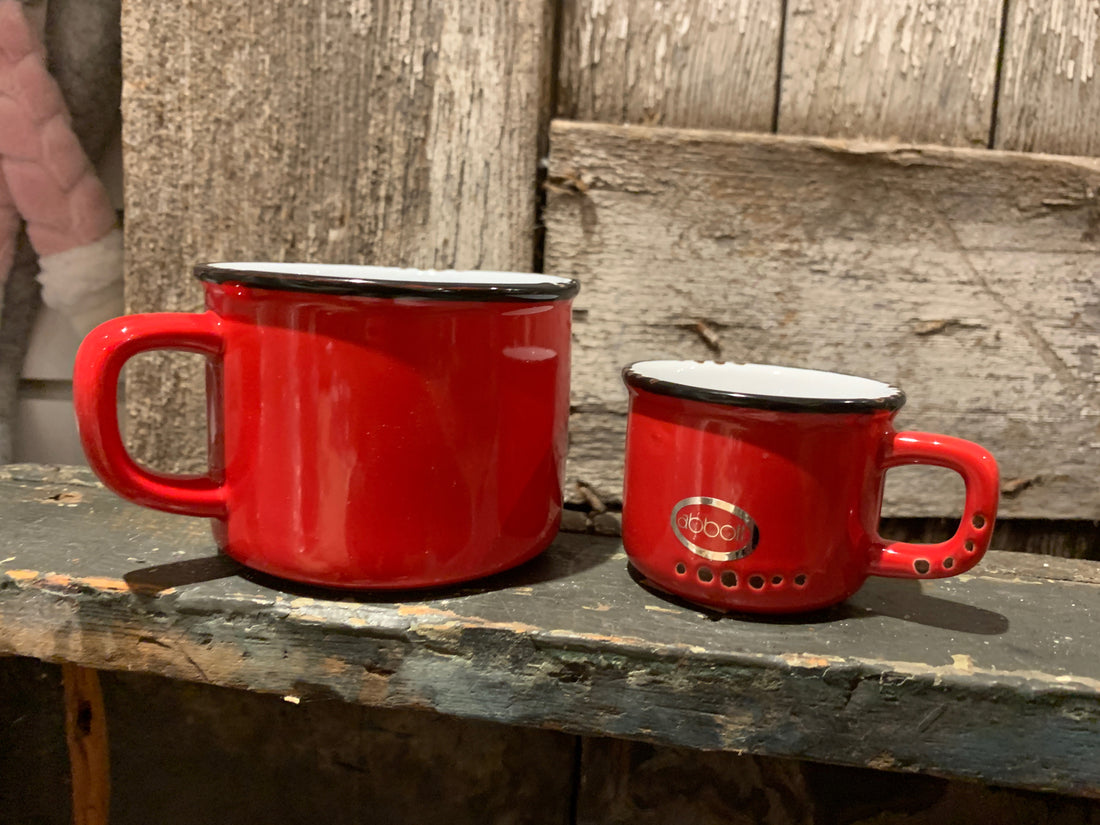 Enamel Look Red Mug - 2 sizes