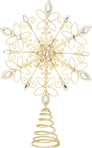 Gold Filigree Metal Snowflake Treetopper