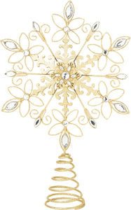 Gold Filigree Metal Snowflake Treetopper