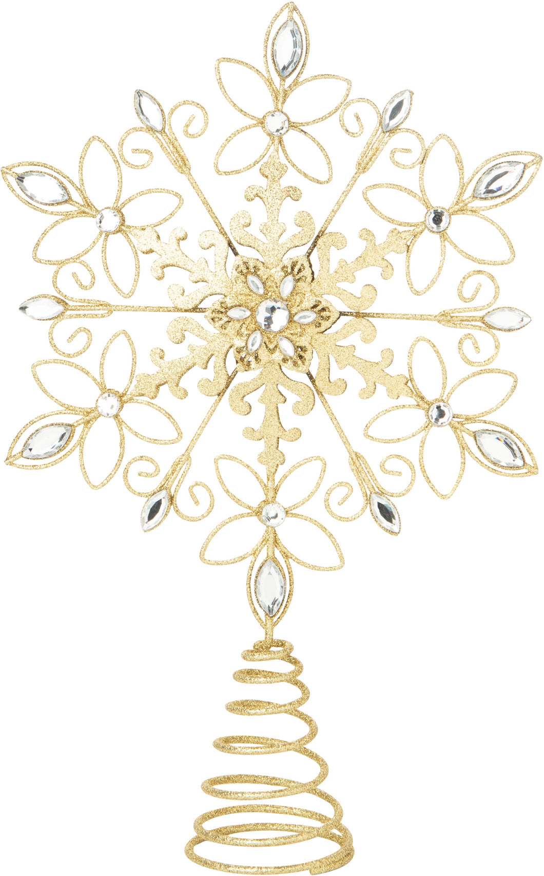 Gold Filigree Metal Snowflake Treetopper