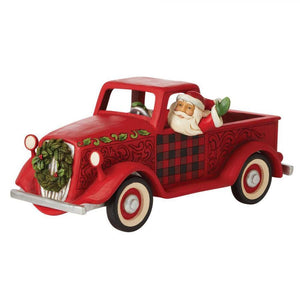 Santa In Red Truck by Jim Shore